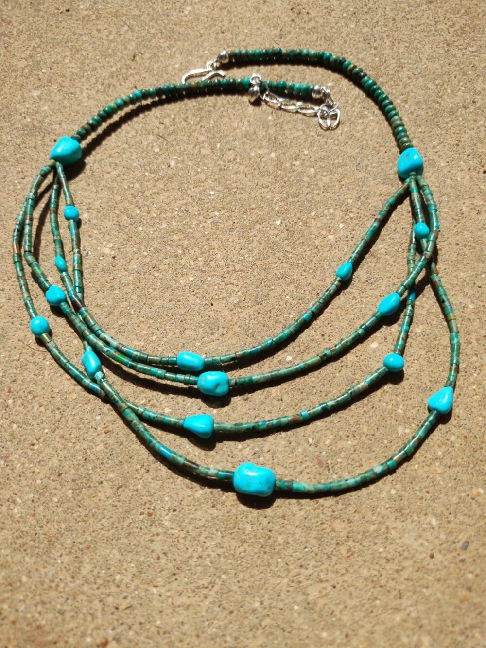 Jay King DTR Iron Mountain and Anhui Turquoise necklace 925 Sterling Silver NIB